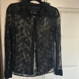 Elegant Black Lace Women's Top